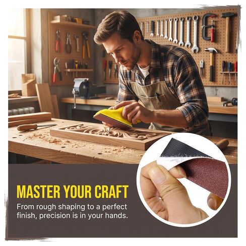 240Pcs Sanding Paper Kit 12-Grit 80-2000, Sand Paper Assortment Pack with Mini Finger Sander for Wood Furniture, Fine Grit Sandpaper for Crafts, and Tight Spaces in Kuwait