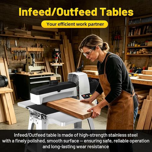 UPGRADED Feed/Outfeed Table Replacement 723521, Fit for JWDS-1836, JWDS-1632 & JWDS-1632OSC Drum Sanders, High Precision Stainless Steel, 40" Work Surface, 65lb Capacity, Includes Hardware in Kuwait