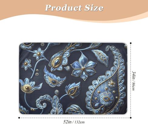 Architectural Paisley Midnight Design Training Pee Pads for Kids Soft Absorbent Bed Wetting Pads Skin-Friendly Diaper Pads for Children Adults Pets , 52" L x 34" W alfombra para Cover de in Kuwait