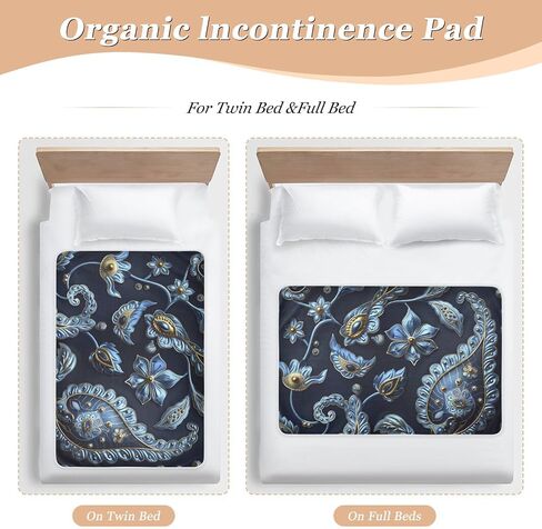 Architectural Paisley Midnight Design Training Pee Pads for Kids Soft Absorbent Bed Wetting Pads Skin-Friendly Diaper Pads for Children Adults Pets , 52" L x 34" W alfombra para Cover de in Kuwait