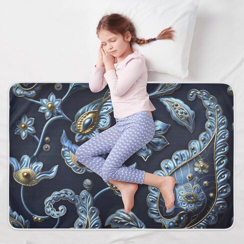 Architectural Paisley Midnight Design Training Pee Pads for Kids Soft Absorbent Bed Wetting Pads Skin-Friendly Diaper Pads for Children Adults Pets , 52" L x 34" W alfombra para Cover de in Kuwait
