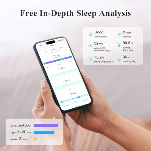 Sense-U Pro Baby Monitor(Long Range) – Tracks Breathing Movement, Rollover & Temperature Anywhere for Better Sleep, Simple Clip-On Smart Tracker with Arousal Vibration, Audible Alerts & Sleep Analysis in Kuwait