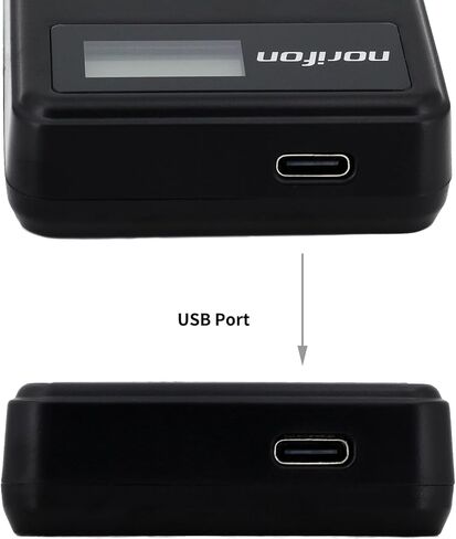 Norifon BN-VF808 LCD USB Charger for JVC GR-D750U, GR-D850, GZ-HD3 | Compatible with JVC GZ-HD30, GZ-HD300, GZ-HD310, GZ-HD320, GZ-HD40, GZ-HD5, GZ-HD6, GZ-HD7, GZ-MG330, GZ-MG36 in Kuwait