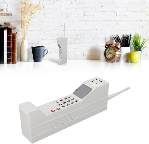 Retro Cell Phone Ornament Brick Phone Prop Vintage Design with Durable Iron Material Lightweight Portable for Home Office Decor Photography Studio Use (White) in Kuwait