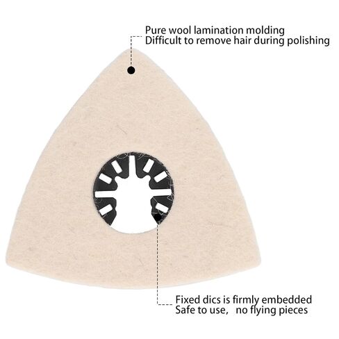 Wool Felt Polishing Pad, 5Pcs 3.14Inch Triangular Fine Polishing Pads for Drill, Professional Wool and Glass Polish Pad for Metal, Glass and Stone in Kuwait