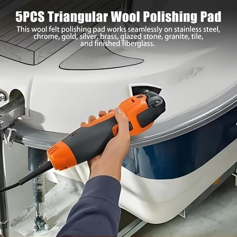 Wool Felt Polishing Pad, 5Pcs 3.14Inch Triangular Fine Polishing Pads for Drill, Professional Wool and Glass Polish Pad for Metal, Glass and Stone in Kuwait