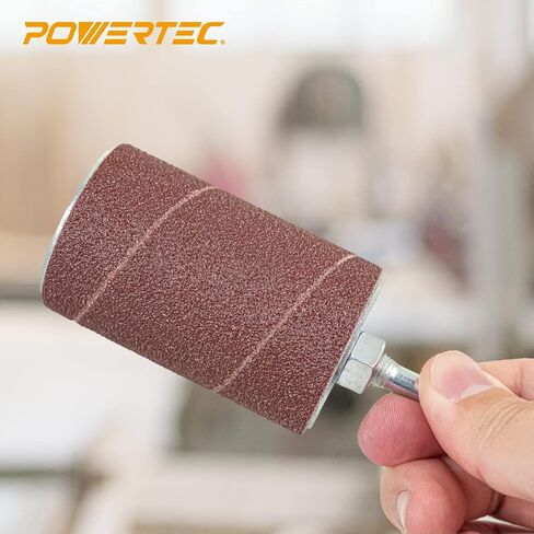 POWERTEC 71709 Assorted Sanding Sleeves 24-Pieces, 2-1/2" Length, 1/2", 3/4", 1", 1-1/2" Diameters, 80, 120 Grits 3 Each in Kuwait