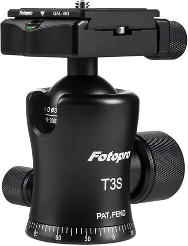 Fotopro Fluid Video Head with Leveling Base, Lightweight & Smooth, MH-4L | 360° Pan, -90°/+55° Tilt, Arca Quick Release, for DSLR, Mirrorless, Tripod, Monopod, Social Media Video Shooting in Kuwait