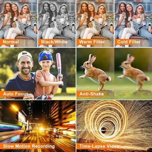 5K Digital Camera 64MP Cameras for Photography, 5X Optical Zoom Compact Travel Camera Front and Rear Dual Cameras Vlogging Camera for YouTube with 3.2" IPS Touchscreen, 64G TF Card, 2 Batteries in Kuwait