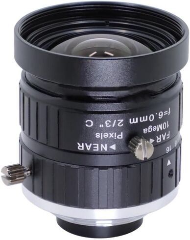 6mm Lens FA Wide Angle Lens 2/3 Inch 10MP C-Mount Machine Vision F2.4 Manual Aperture Camera Lens in Kuwait
