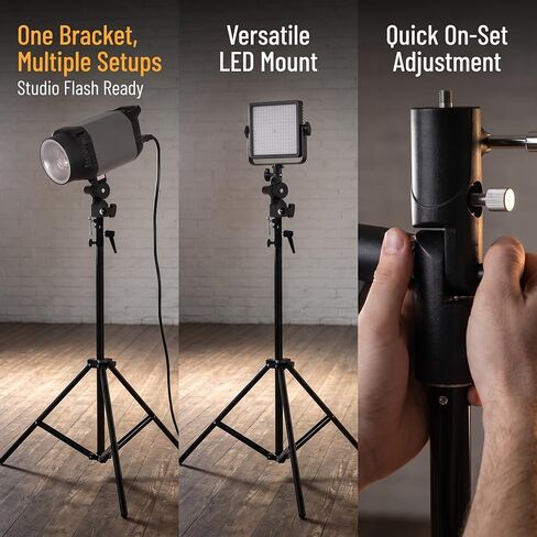 Kisangel 2pcs Camera Flash Bracket Adapter, 1/4" H Shape Mount | Professional 160° Swivel Stand Light Bracket, Umbrella Bracket Shoe Holder for DSLR Flashes Studio Light in Kuwait