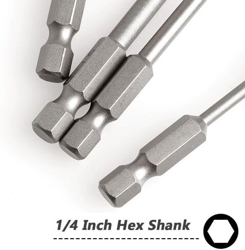 12pcs Magnetic Slotted Screwdriver Bit Set, Flat Head Drill Bit 2in Long | 1/4 Inch Hex Shank, SL2/2.5/3/4/5/6 Impact Driver Bit for Power Drilling, Set of 2 in Kuwait