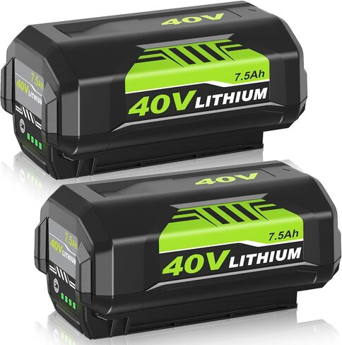 2Pack 7500mAh Replacement for Ryobi 40V Battery and Charger OP401 | OP40261 OP40501 Compatible with Ryobi 40Volt Battery Power Tools in Saudi Arabia