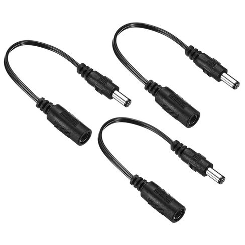 DC Extension Cable 5.5x2.1mm Female to 5.5x2.5mm Male Power Extension Wire Plug Cord for LED Strip Camera CCTV, Black Pack of 3 in Kuwait