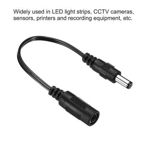DC Extension Cable 5.5x2.1mm Female to 5.5x2.5mm Male Power Extension Wire Plug Cord for LED Strip Camera CCTV, Black Pack of 3 in Kuwait