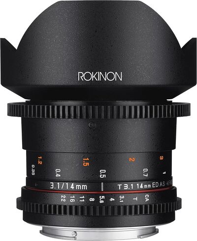 Rokinon Cine DS DS14M-C 14mm T3.1 ED AS IF UMC Full Frame Cine Wide Angle Lens for Canon EF (Renewed) in Kuwait