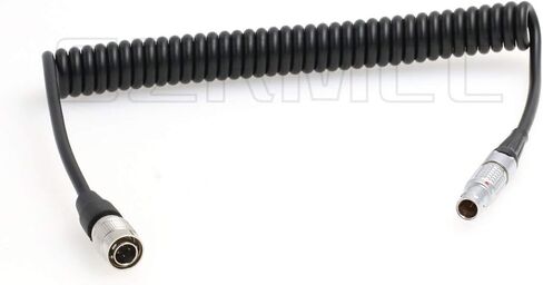 SZRMCC Hirose 4 Pin Male to 0B 2 Pin Male Coiled Power Cable for Sony F5 F55 Camera to Teradek Bond Bolt (Coiled Cable) in Kuwait