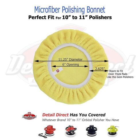 Microfiber Orbital Polisher Pads for 10 inch and 11 inch Buffer, Great for Waxing Polishing and Buffing, Fits GEM Polisher in Kuwait