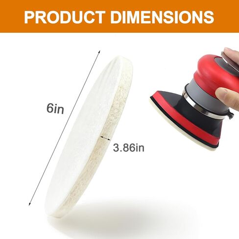 5 PCS 6" Wool Polishing Pads, Scratch-Free Wool Felt Polishing Pad with Hook & Loop Back, Buffing Wheel Polish Pad for Car Surface Furniture Glass, Car Accessories in Kuwait
