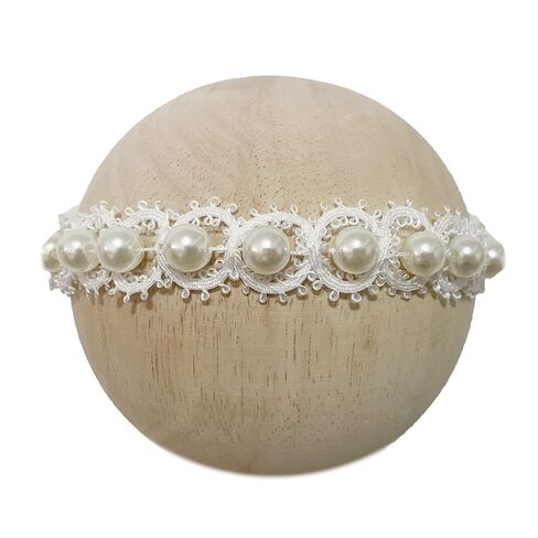Ederafoto Newborn Photography Props Baby Photo Posing Pearl Headbands Girls Photoshoot Tieback (J Ivory) in Kuwait