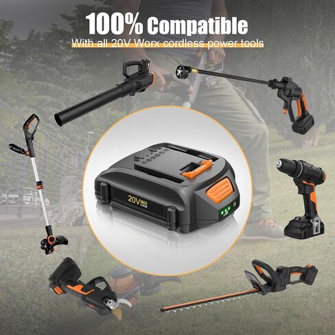 2Packs 4.0Ah WA3575 Replacement for Worx 20V Battery Power Share Max Lithium-ion Battery Compatible with Worx Battery 20 Volt WA3520 WA3525 WA3669.2 WG251s WG255s WG540s WG890 WG891 Cordless Tools in Saudi Arabia