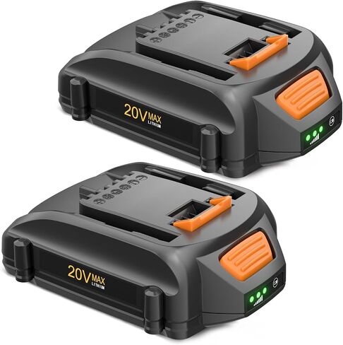 2Packs 4.0Ah WA3575 Replacement for Worx 20V Battery Power Share Max Lithium-ion Battery Compatible with Worx Battery 20 Volt WA3520 WA3525 WA3669.2 WG251s WG255s WG540s WG890 WG891 Cordless Tools in Saudi Arabia