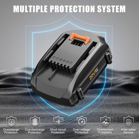 2Packs 4.0Ah WA3575 Replacement for Worx 20V Battery Power Share Max Lithium-ion Battery Compatible with Worx Battery 20 Volt WA3520 WA3525 WA3669.2 WG251s WG255s WG540s WG890 WG891 Cordless Tools in Saudi Arabia