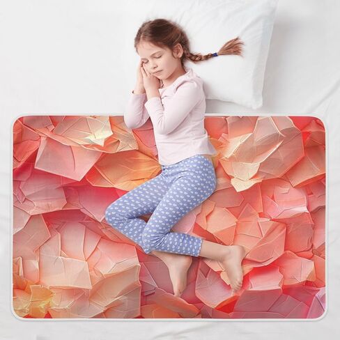 Architectural Design Sequin Salmon Color Training Pee Pads for Kids Highly Absorbent Potty Training Sheets Cover Leakproof Quick Drying Cradle Mattress for Infant Baby , 52" L x 34" W in Kuwait
