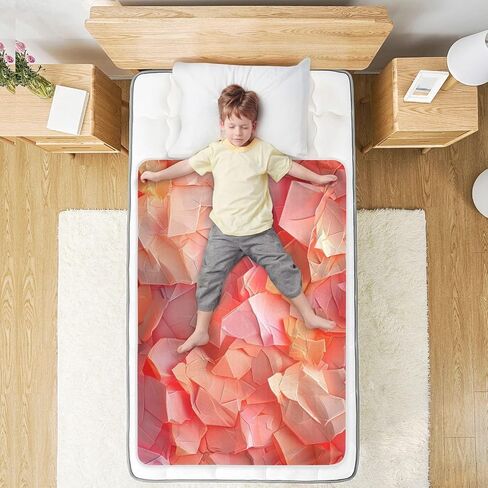 Architectural Design Sequin Salmon Color Training Pee Pads for Kids Highly Absorbent Potty Training Sheets Cover Leakproof Quick Drying Cradle Mattress for Infant Baby , 52" L x 34" W in Kuwait