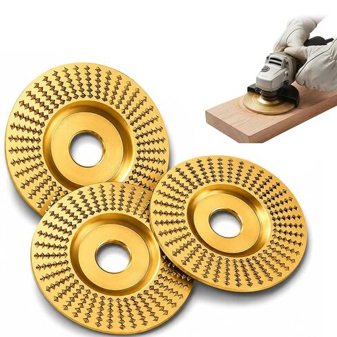 3 PCS Flat Surface Tungsten Carbide Cutting Wheel, Angle Grinder Polishing Pad, Heavy-Duty Wood Carving Disc Set, ungsten Carbide Grinding Wheel Wood Carving for 4" & 4-1/2" Grinders in Kuwait