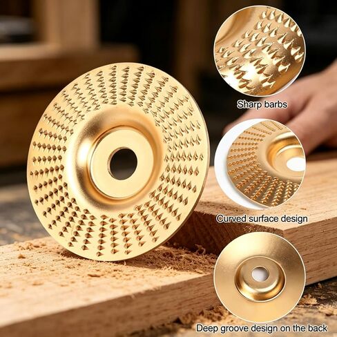 3 PCS Flat Surface Tungsten Carbide Cutting Wheel, Angle Grinder Polishing Pad, Heavy-Duty Wood Carving Disc Set, ungsten Carbide Grinding Wheel Wood Carving for 4" & 4-1/2" Grinders in Kuwait