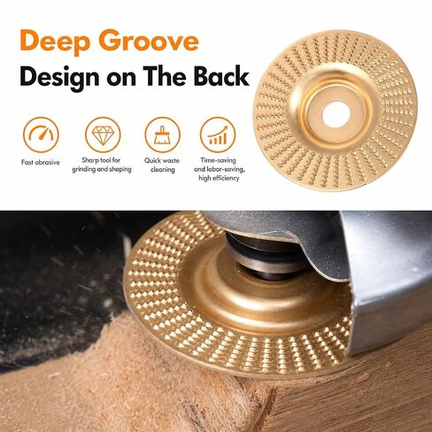 3 PCS Flat Surface Tungsten Carbide Cutting Wheel, Angle Grinder Polishing Pad, Heavy-Duty Wood Carving Disc Set, ungsten Carbide Grinding Wheel Wood Carving for 4" & 4-1/2" Grinders in Kuwait