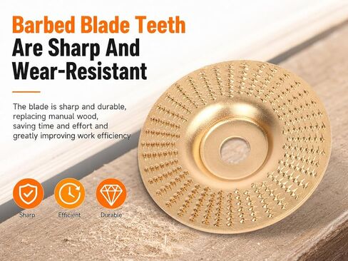 3 PCS Flat Surface Tungsten Carbide Cutting Wheel, Angle Grinder Polishing Pad, Heavy-Duty Wood Carving Disc Set, ungsten Carbide Grinding Wheel Wood Carving for 4" & 4-1/2" Grinders in Kuwait