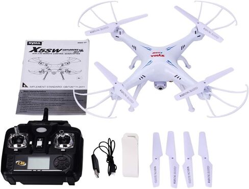 Syma X5SW FPV Explorers2 2.4Ghz 4CH 6-Axis Gyro RC Headless Quadcopter Drone UFO with 3MP HD WiFi Camera (White) in Kuwait