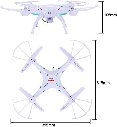 Syma X5SW FPV Explorers2 2.4Ghz 4CH 6-Axis Gyro RC Headless Quadcopter Drone UFO with 3MP HD WiFi Camera (White) in Kuwait