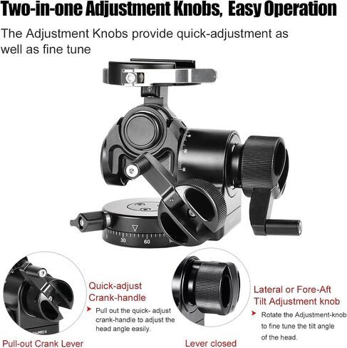 SUNWAYFOTO GH-PRO IIL Geared Tripod Head with Lever QR Clamp & Panning Base Compatible with Arca in Kuwait