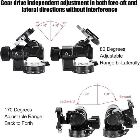 SUNWAYFOTO GH-PRO IIL Geared Tripod Head with Lever QR Clamp & Panning Base Compatible with Arca in Kuwait