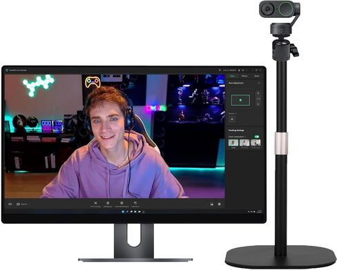 Tabletop Webcam-Stand, 18'' Heavy Duty Webcam Holder Compatible with Insta360 Link 2 pro/Link 2C pro/Link 2/Link 2C/Link PTZ 4K Webcams and X5 X4 X3 X2 Action Cameras in Kuwait