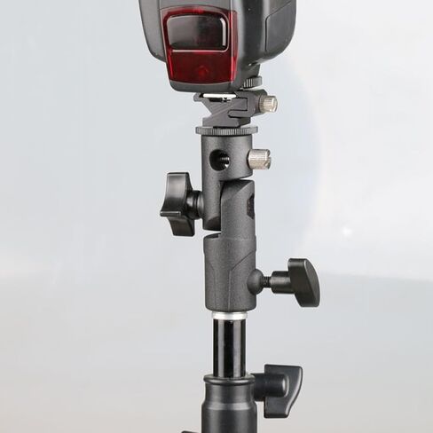 PartyKindom Adjustable Flash Bracket with Light Stand Adapter for Photography Umbrella Tripod Sturdy Flash Mount for DSLR and LED Lights in Kuwait