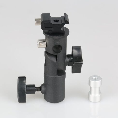 PartyKindom Adjustable Flash Bracket with Light Stand Adapter for Photography Umbrella Tripod Sturdy Flash Mount for DSLR and LED Lights in Kuwait