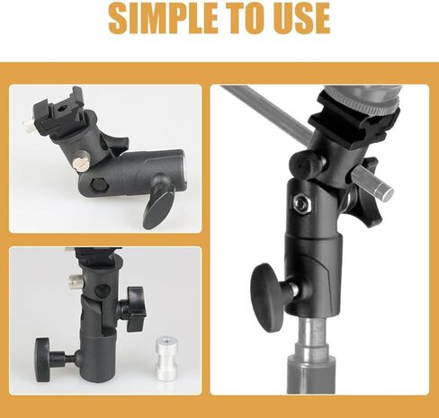 PartyKindom Adjustable Flash Bracket with Light Stand Adapter for Photography Umbrella Tripod Sturdy Flash Mount for DSLR and LED Lights in Kuwait