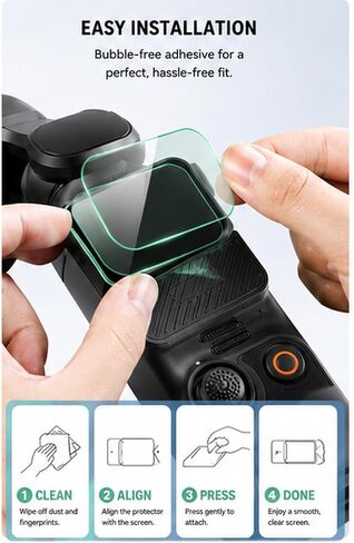 2 Pack + 2 Pack Camera Screen Protector set, Clear Lens LCD Film Guard for DJI Osmo Pocket 4/3 (Lens+LCD Screen) for Pocket Action Camera Vlog Accessories in Kuwait