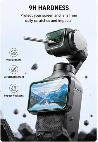 2 Pack + 2 Pack Camera Screen Protector set, Clear Lens LCD Film Guard for DJI Osmo Pocket 4/3 (Lens+LCD Screen) for Pocket Action Camera Vlog Accessories in Kuwait