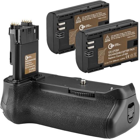 BG-E16 Battery Grip for Canon 7D Mark II with 2 LP-E6N Batter | Includes BG-E16 Grip, 2 LP-E6N batteries and trays for power, portraiture and stability in Kuwait