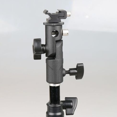 Adjustable Flash Stand Bracket for Photography, Sturdy Aluminium Alloy and Abs Light Bracket with 3/8" to 1/4" Screw and 10mm Umbrella Hole, Securely Hold Equipment for Indoor in Kuwait