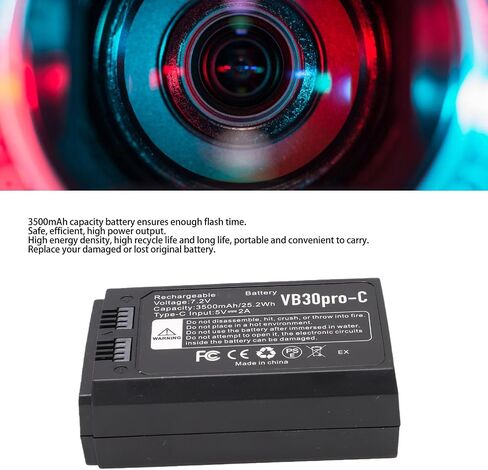 Zopsc 2Pcs Battery for Camera Flash V1 V1 Pro V850II V860II V860III | 3500mAh Li Batteries for VB30 in Kuwait