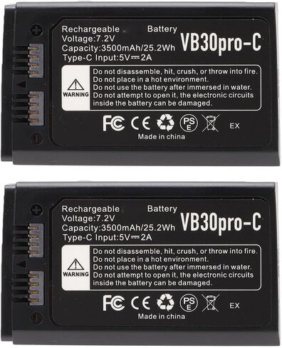 Zopsc 2Pcs Battery for Camera Flash V1 V1 Pro V850II V860II V860III | 3500mAh Li Batteries for VB30 in Kuwait