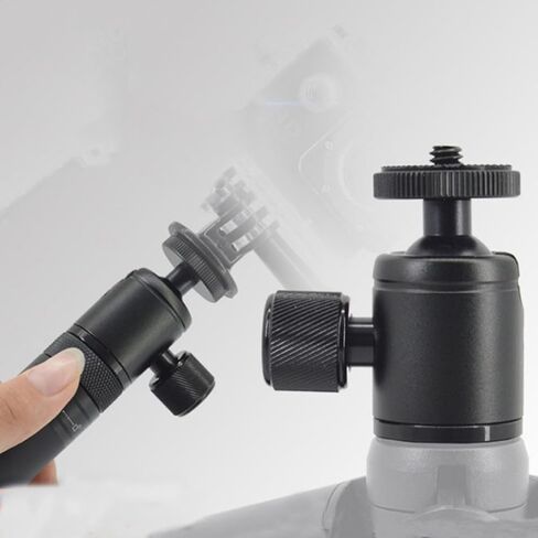 LIFKOME Lightweight Aluminum Alloy Ball Head Flash Bracket with Adjustable 1/4 Inch Screw for Flash Light and LED Video Light, Mini Tripod Ball Head Holder Mount for Photography and Camera in Kuwait