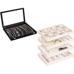 Jenseits 4 Jewelry Organizer Drawer Insert&Necklace Organizer Box