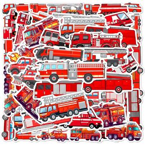 Pack 50 Pcs Fireman Firefighter Stickers for Water Bottles Waterproof Laptop Computer Phone Case Cups Scrapbooking Teens Adults Boys Men Aesthetic Sticker Packs Small Vinyl Decals